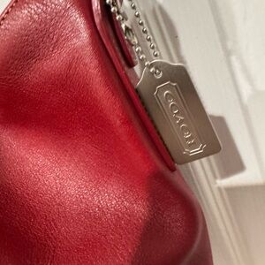 Coach Metallic Red Leather Clutch